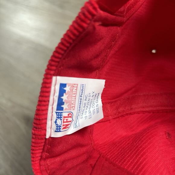 Vintage San Francisco 49ers Corduroy Hat Snapback NFL Football Star Line Red Cap - Picture 4 of 8